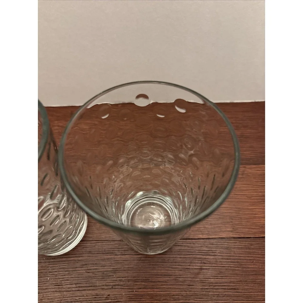 VTG  1960's‎ Libbey AWA Dot Reverse Optic 16oz Clear Ice Tea Glasses Set of 4
